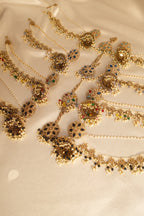 Hari Jhumka with Earchain and Tikka