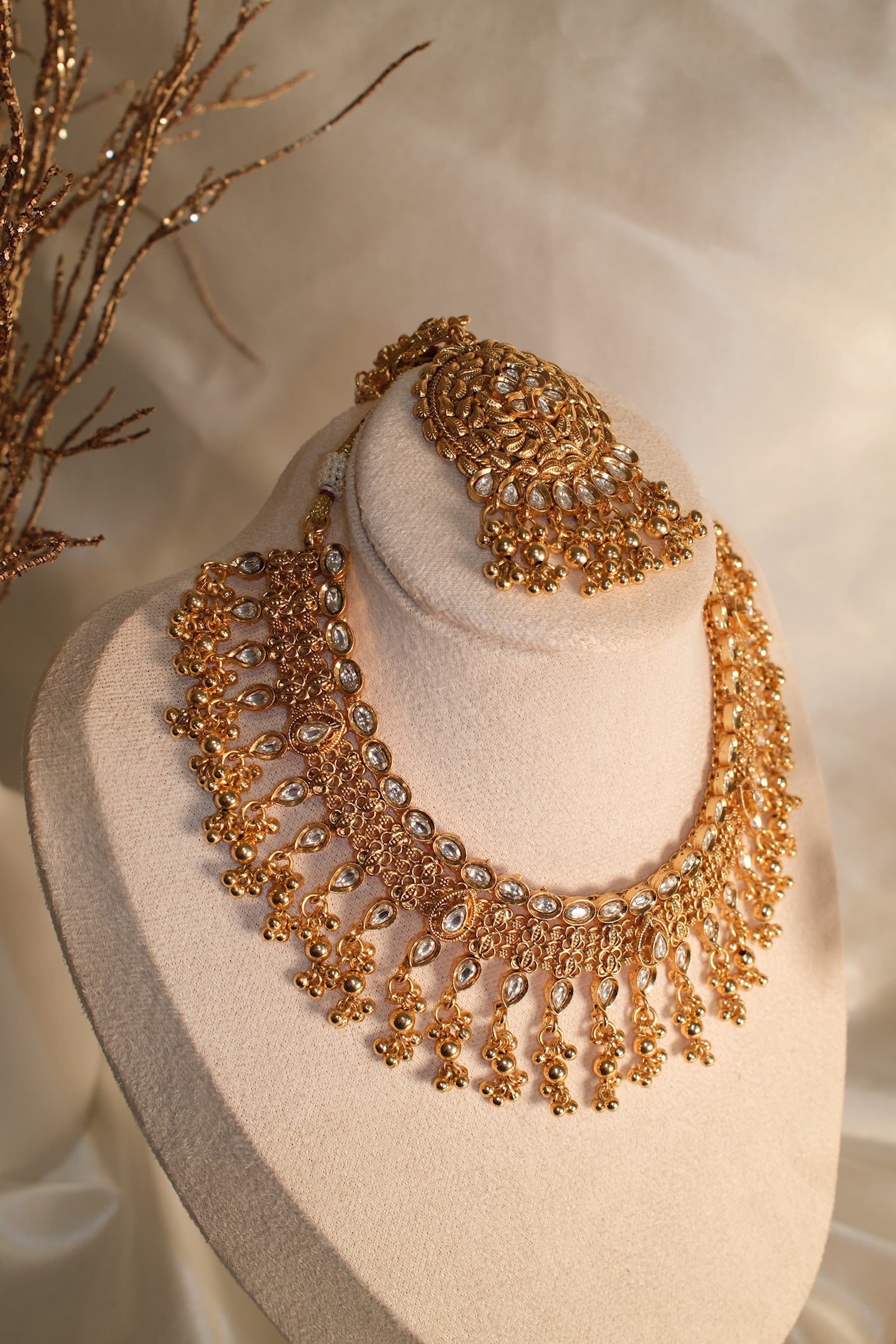 Sajni Set with Tikka – 1 Gram Gold Plated