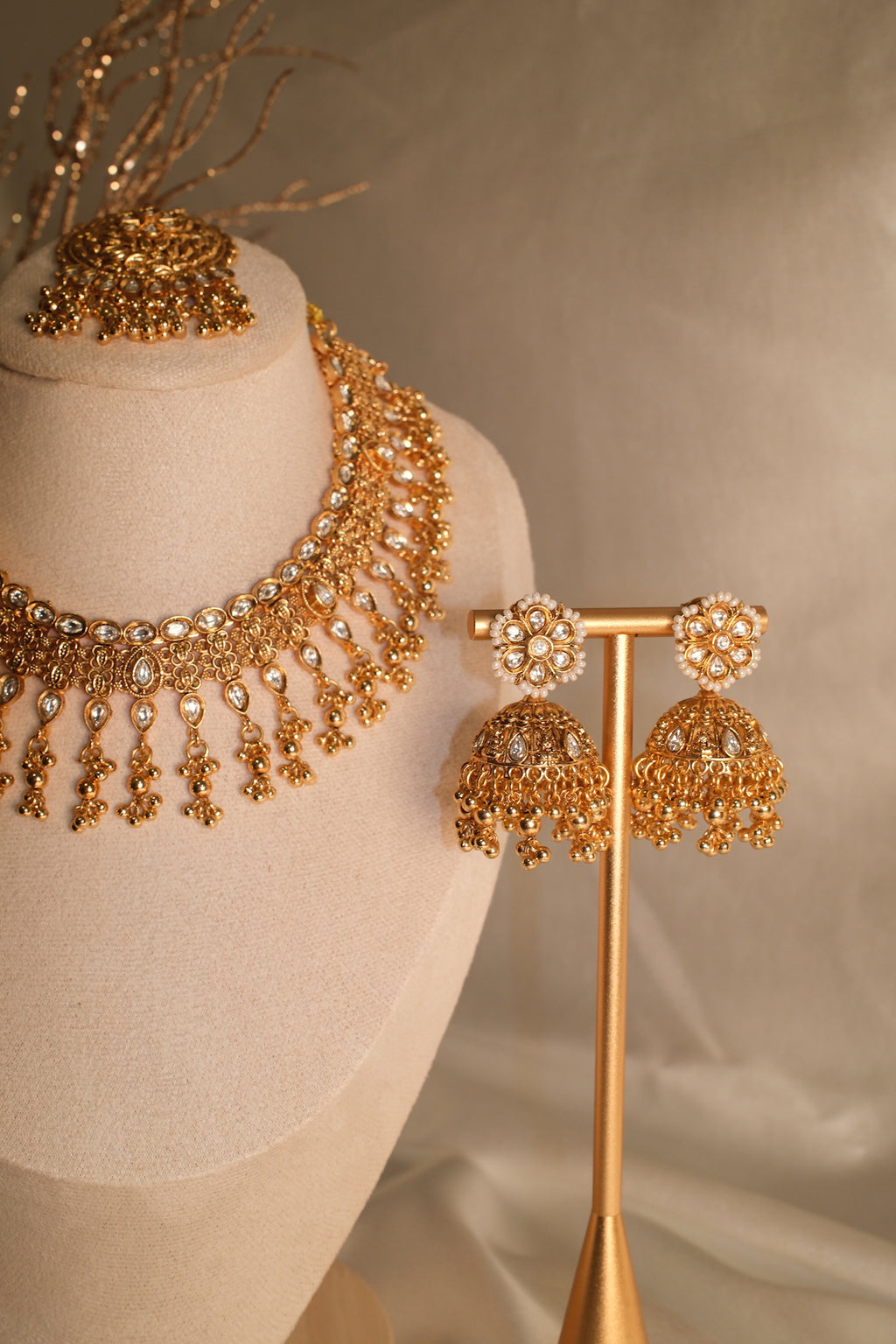 Sajni Set with Tikka – 1 Gram Gold Plated
