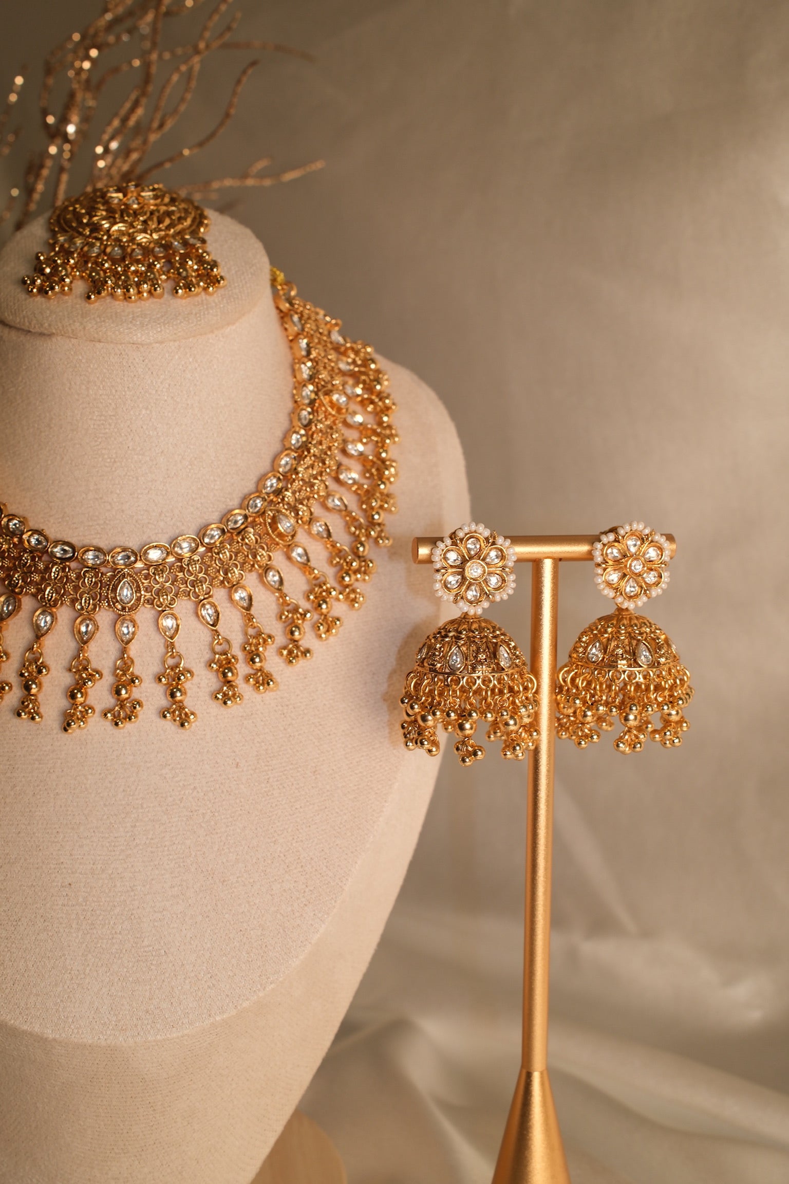 Sajni Set with Tikka – 1 Gram Gold Plated