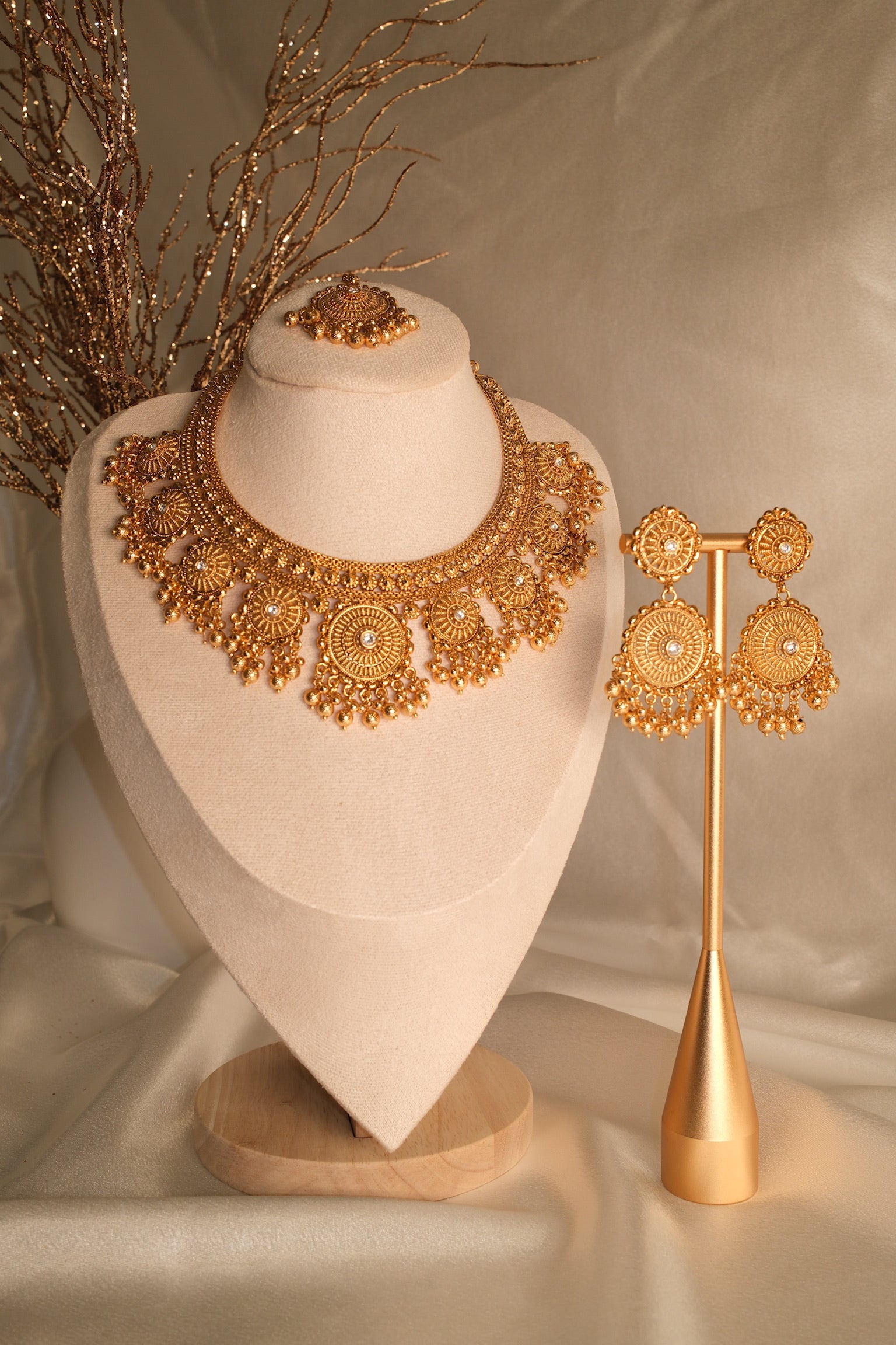 Maharani Set with Tikka – 1 Gram Gold Plated