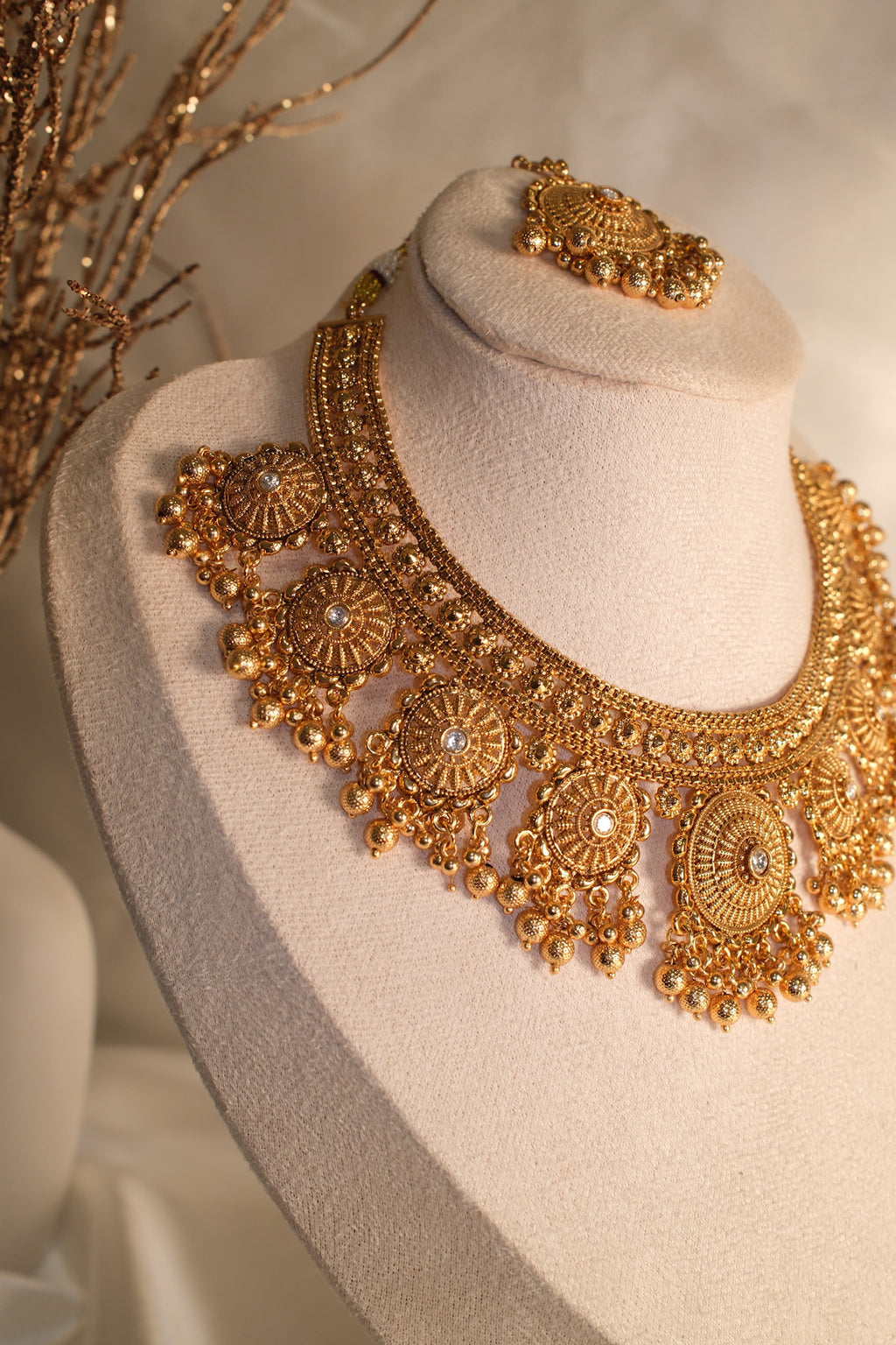 Maharani Set with Tikka – 1 Gram Gold Plated