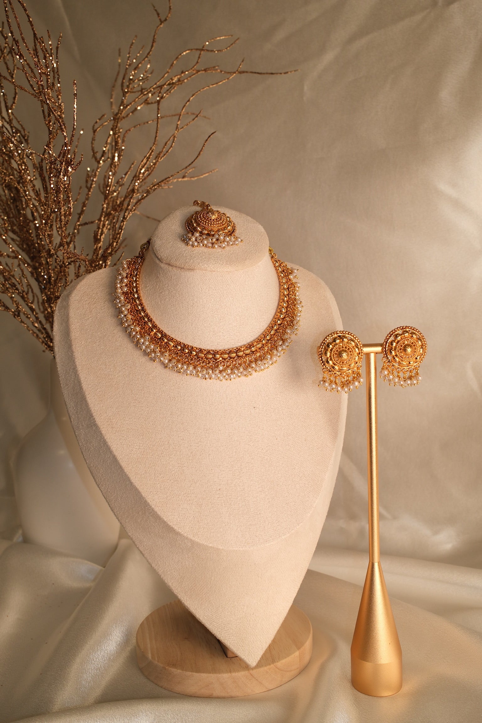 Suhaag Set with Tikka – 1 Gram Gold Plated