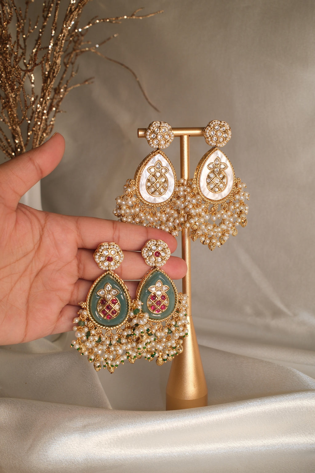 Rajsi Pearl Jadau Earrings