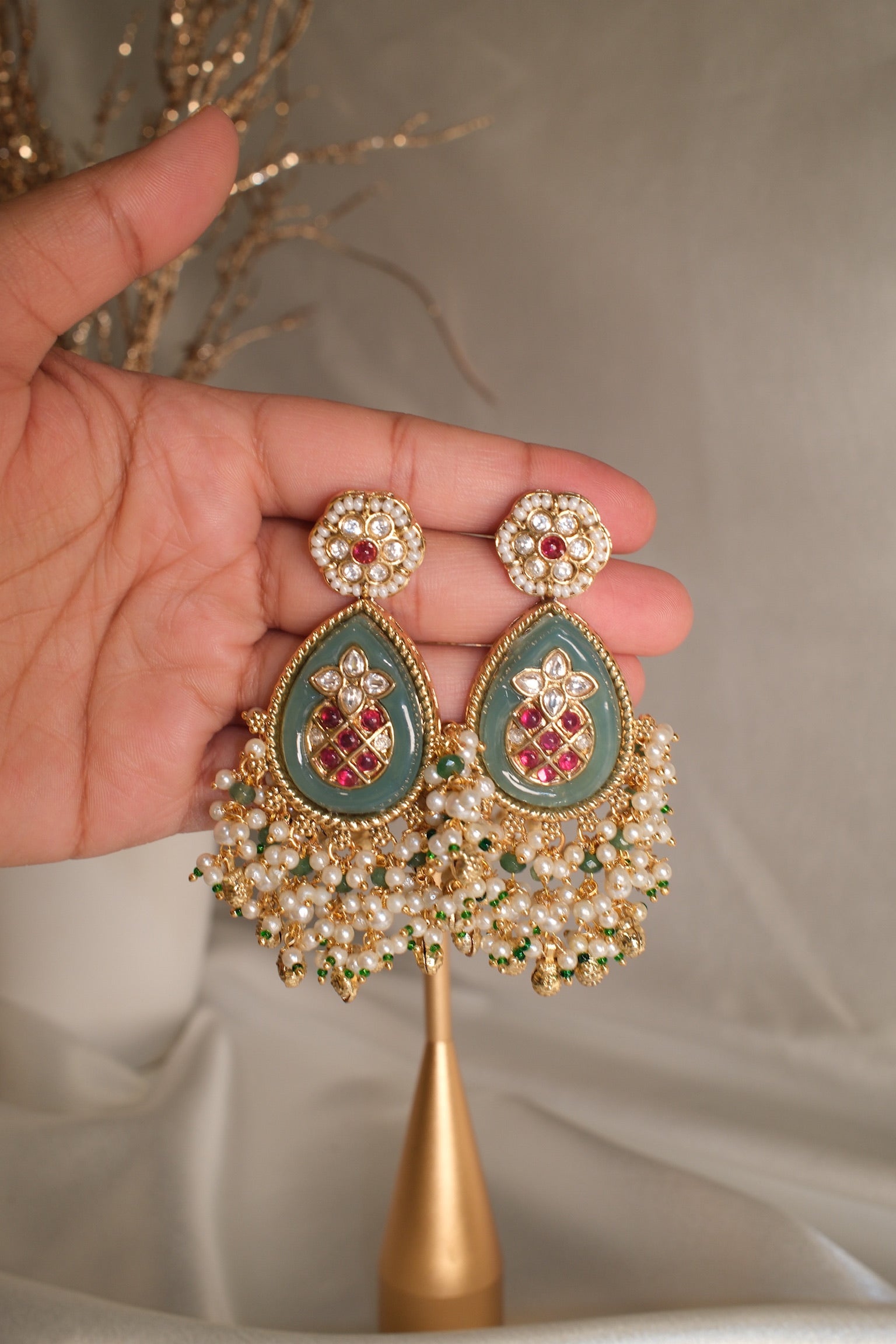 Rajsi Pearl Jadau Earrings