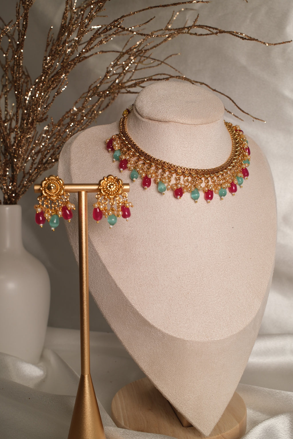 Mehka Moti Set – 1 Gram Gold Plated
