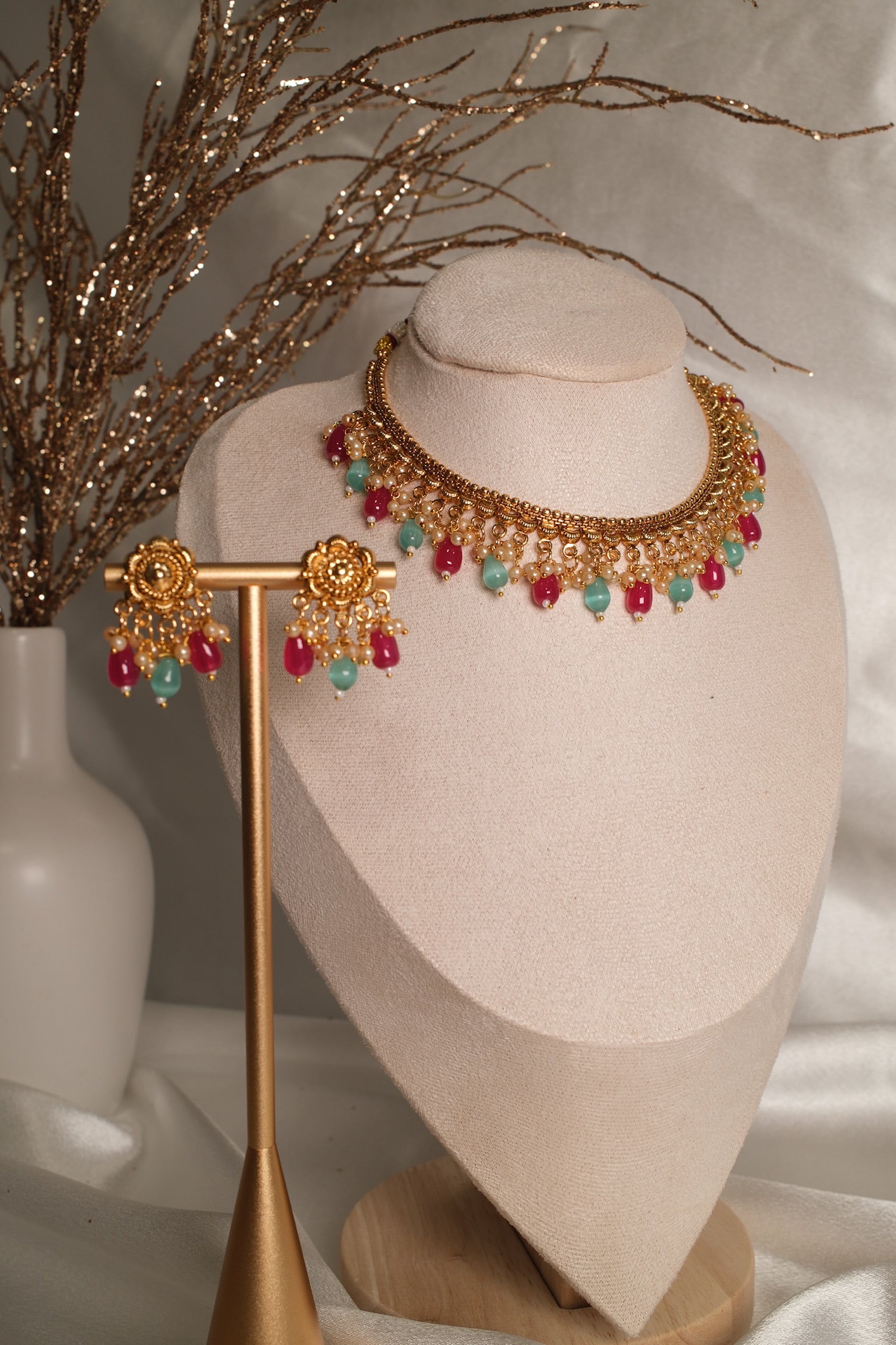 Mehka Moti Set – 1 Gram Gold Plated