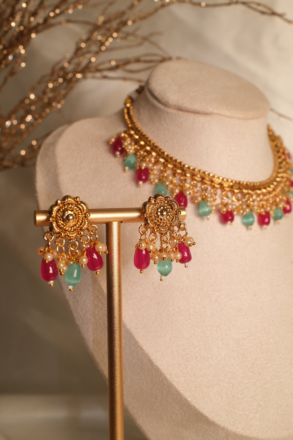 Mehka Moti Set – 1 Gram Gold Plated