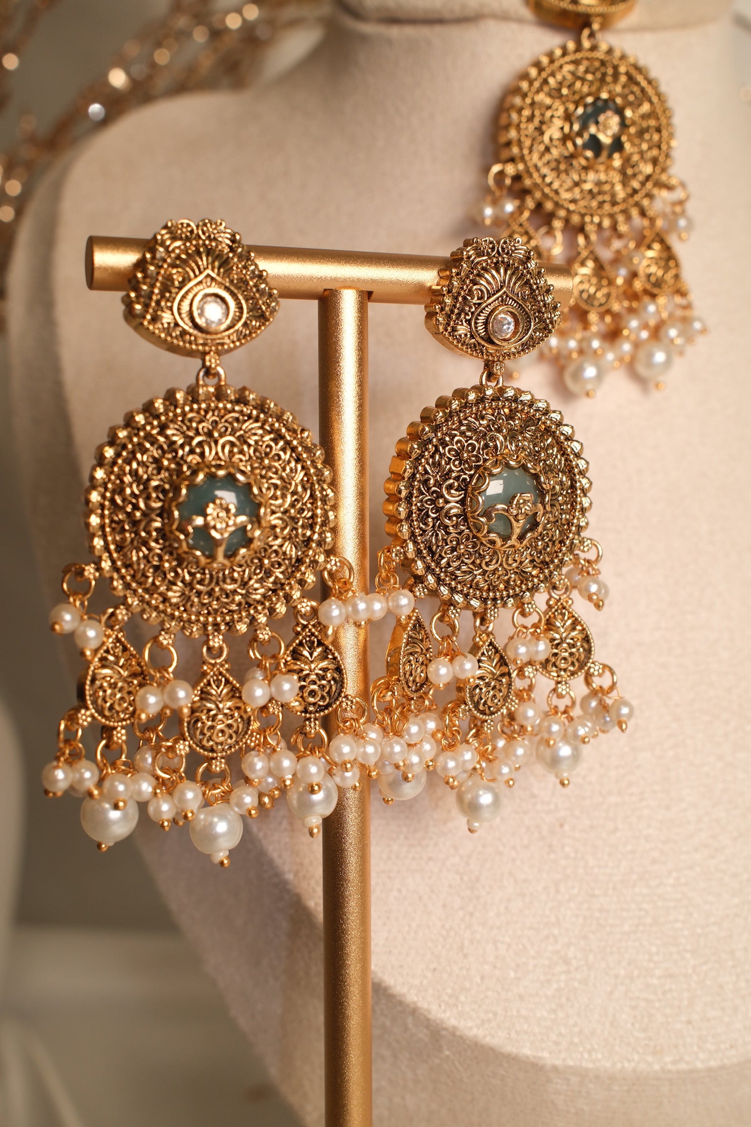 Zarika Earrings with Tikka